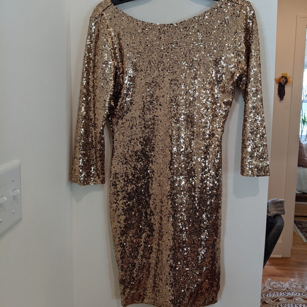 Gianni Bini Gold Sequin Dress